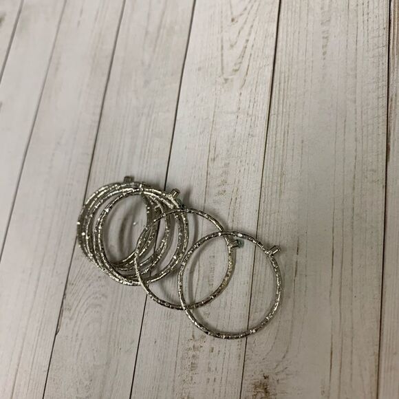 Silver Crystal Stacking Ring Set - Picture 3 of 4